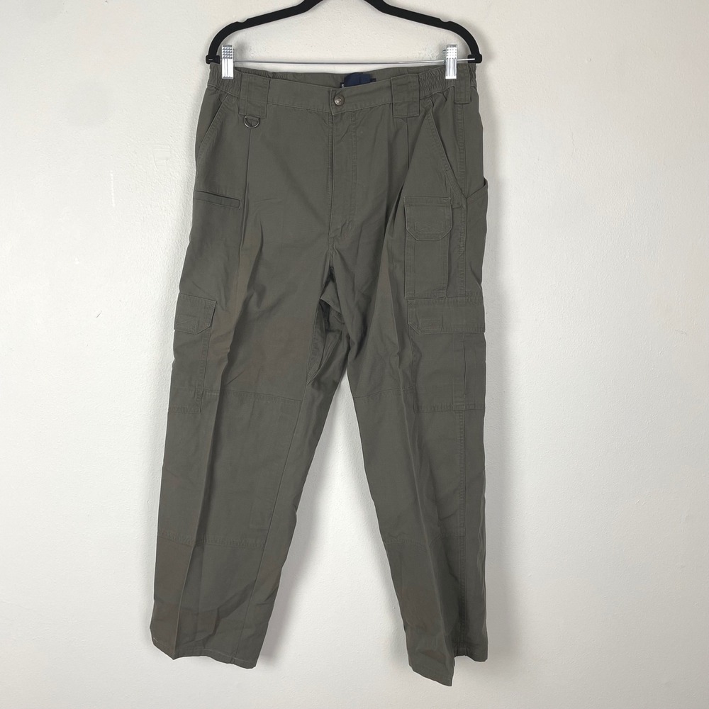 5.11 Tactical Taclite Pro Ripstop Pants‎ Green Cargo Utility Outdoor Waist 34